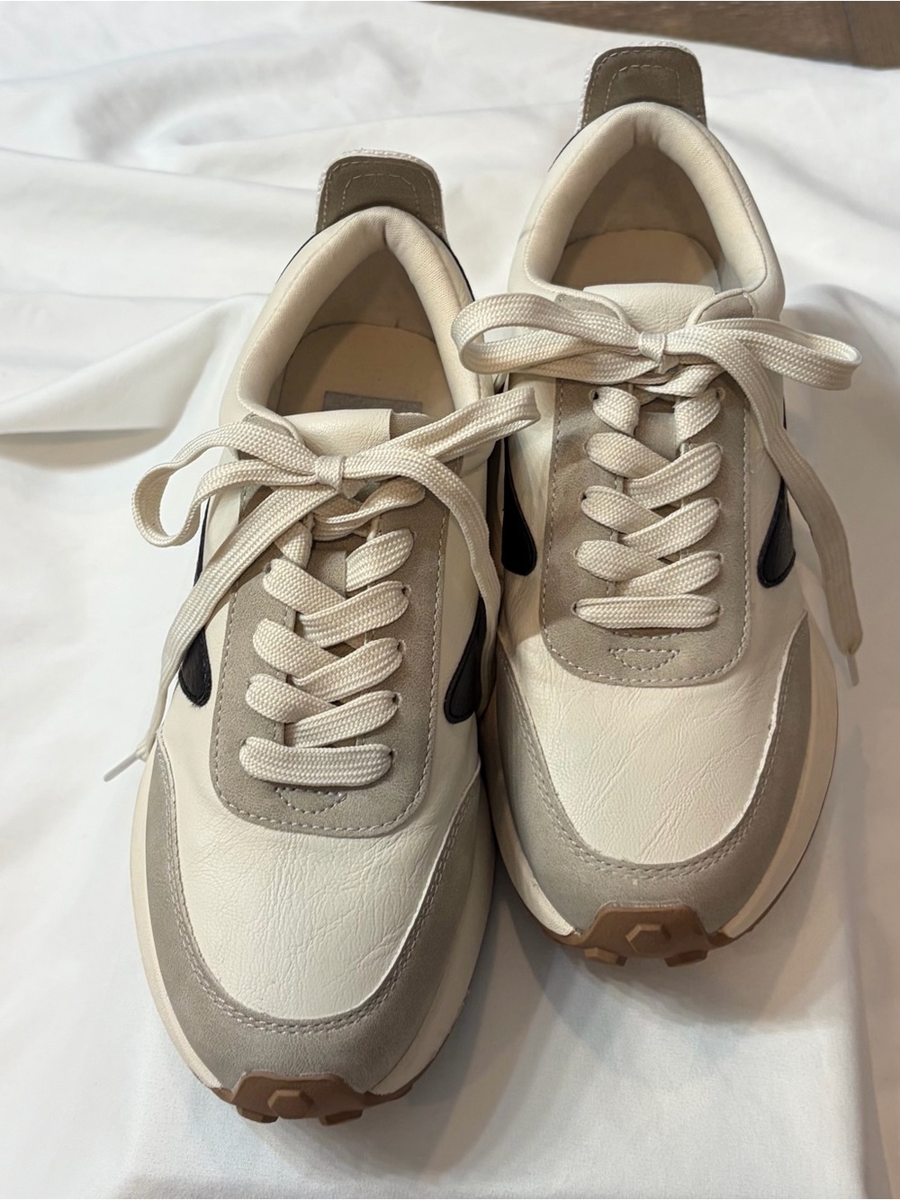 Dolce Vita Cream and Taupe Casual Sneakers